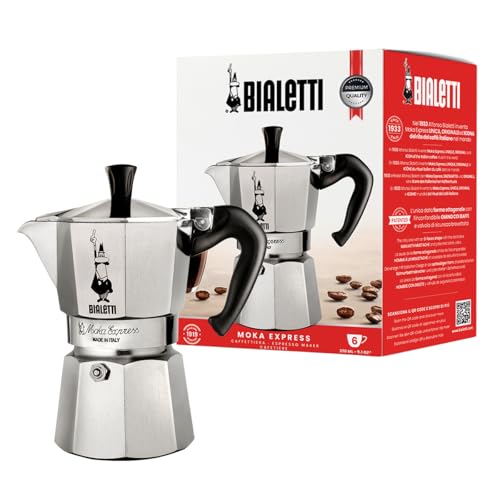 bialetti moka express espressomaschine aluminium 270 ml silber schwarz