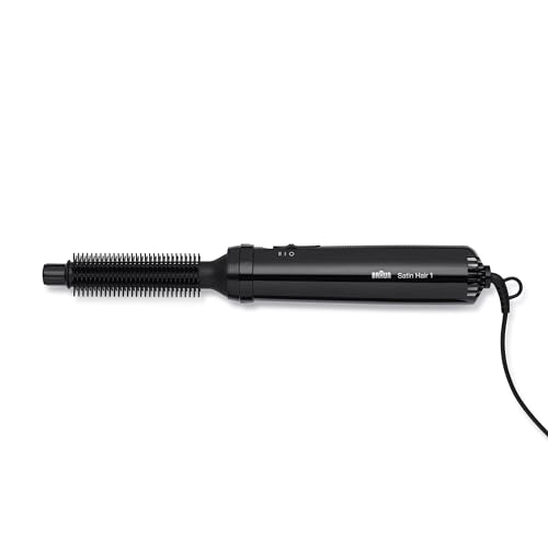 braun satin hair 1 warmluft-lockenbürste mit bürstenaufsatz, schwarz