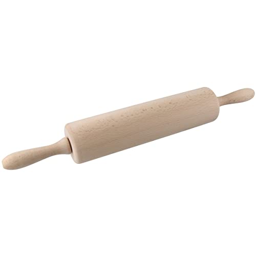 zenker teigroller 44 cm mit gleitlager aus holz, nudelholz braun, 1 stück