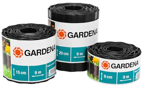 gardena raseneinfassung 20 cm hoch 9 m braun aus kunststoff für beete und rasen