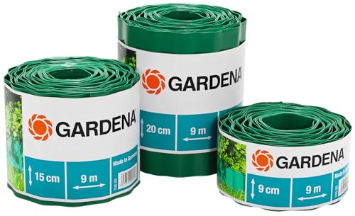 gardena raseneinfassung 9 cm hoch, rasen-abgrenzung für beete, 9 m, grün