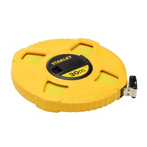 stanley kapselbandmass fiberglas 30 m abs-kunststoffgehäuse klappbare kurbel
