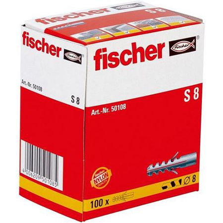 fischer S 8 spreizdübel 100er pack 2-fach spreizung 5,64 euro statt 9 euro