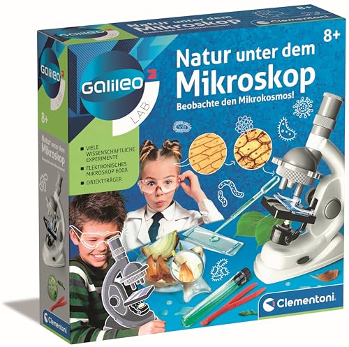 Clementoni Galileo Lab Mikroskop Set für Naturbeobachtung und Experimente
