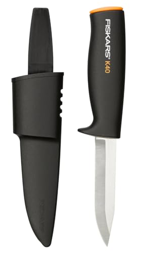 fiskars universalmesser 22,5 cm schwarz orange inkl. köcher sicher verstauen K40 1001622