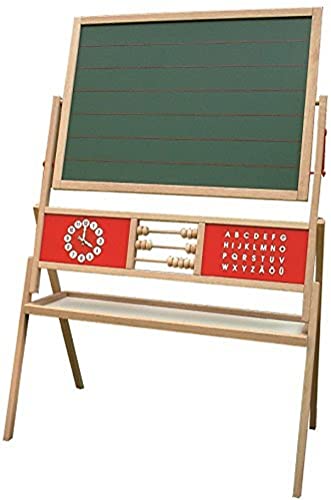 roba standtafel drehbar mit schreibtafel magnetisch, uhr, abc, holz, natur