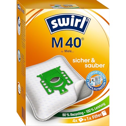 mikrofilter staubsaugerbeutel swirl m 40 für miele staubsauger