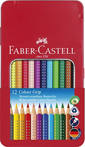 faber-castell farbstifte colour grip 12er set mit metalldose 112413