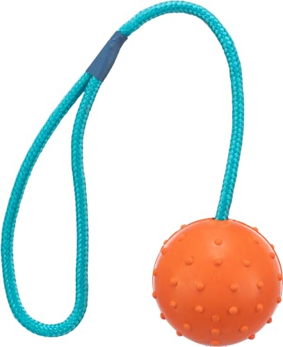 Produktbild: trixie ball am seil naturgummi 6/30 cm orange türkis