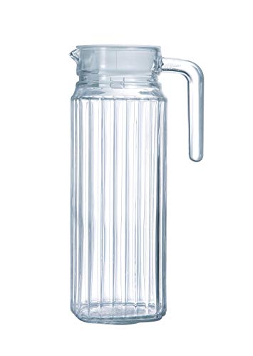 luminarc krug 1,1 liter mit deckel, kühlschrankkrug aus glas, transparent, 1 stück