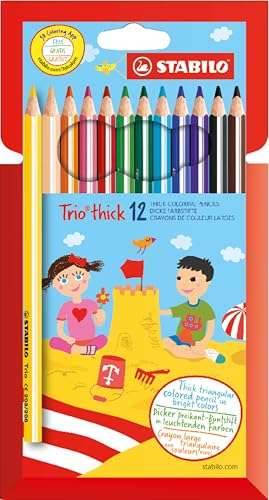 stabilo dreikant-buntstift trio dick 12er pack 12 farben