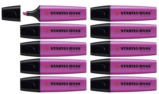 stabilo textmarker boss original 10er set lila für 4,18 euro statt 15 euro