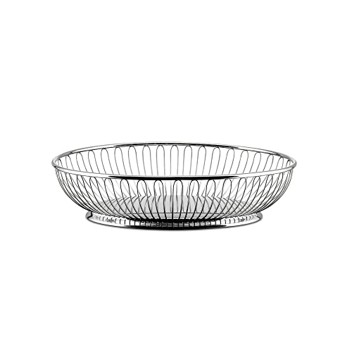 alessi drathkorb oval edelstahl 4.5 x 28 x 4.5 cm silber