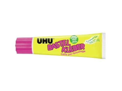 uhu bastelkleber 90 g, lösungsmittelfreier weißleim für basteln und gestalten