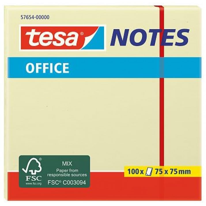 tesa Notizblätter 100 Blätter, Haftnotizen für Notizen und Erinnerungen