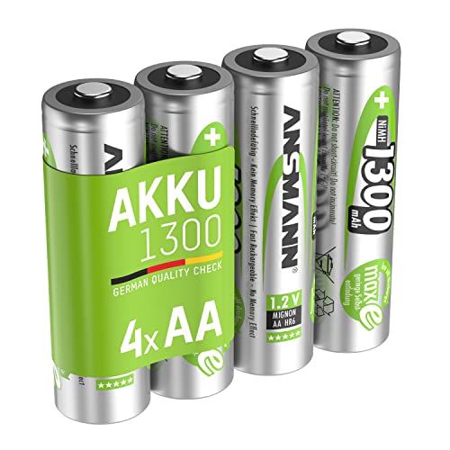 ansmann akku aa mignon 1300mAh 1,2V niMH wiederaufladbare batterien, geringe selbstentladung