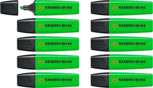 stabilo textmarker boss original grün 2-5mm 10 stk bei amazon prime