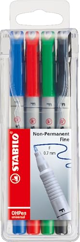 stabilo folienstift ohpen universal wasserlöslich 4er pack grün rot blau schwarz