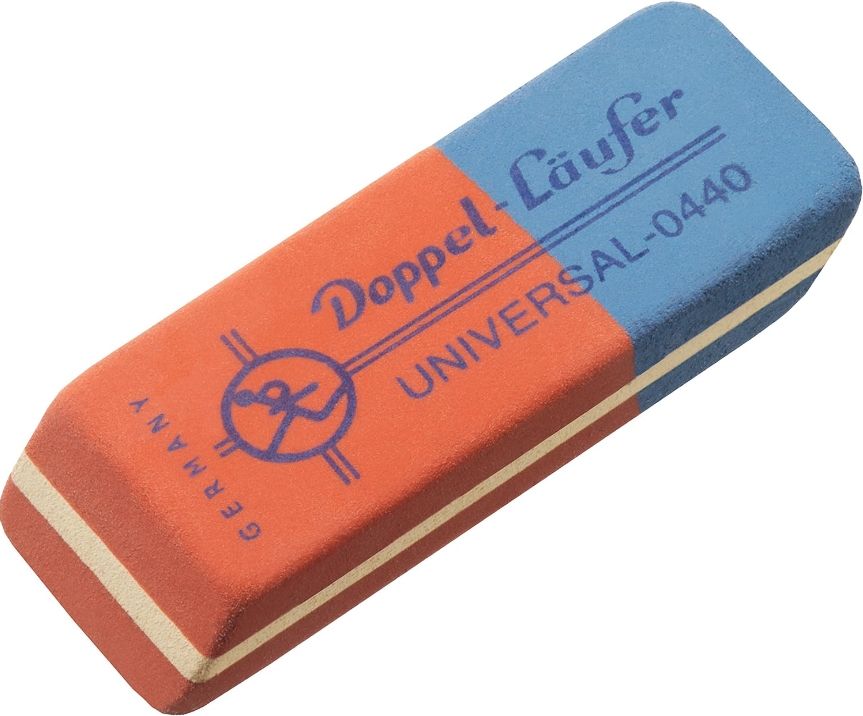 Doppel-Universal Radierer rot-blau für Bleistifte und Buntstifte