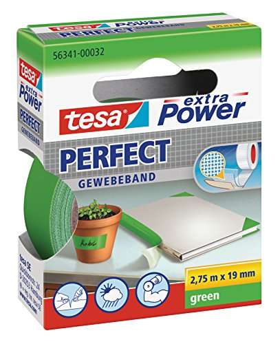 Produktbild: tesa extra Power Perfect Gewebeband - Gewebeverstärktes Ductape, Grün 2,75 m x 19 mm
