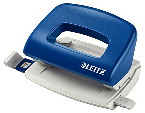 leitz mini büro locher metall für 10 blatt ergonomisches design blau 50580035