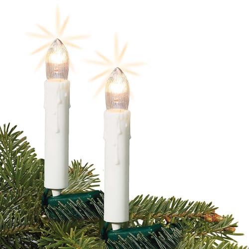 hellum lichterkette kerzen für weihnachtsbaum innen 30 lichter 11,6m grün