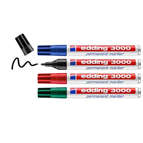 edding 3000 permanentmarker 4er set schwarz rot blau grün vorbestellung 3,55