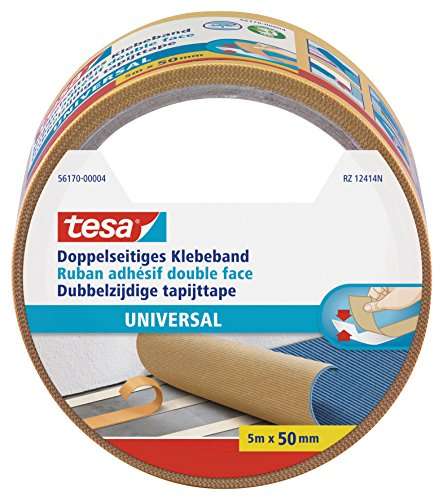 Entdecken Sie das tesa Doppelseitige Klebeband Universal! Ideal für Verpackungen, Deko, Teppiche und Bastelprojekte. Stark und vielseitig  5 m x 50 mm!