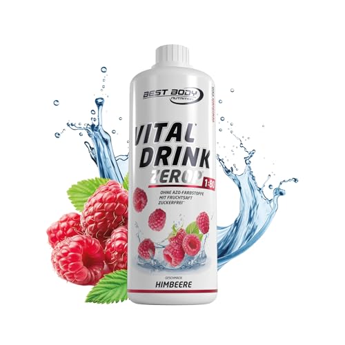 vital drink himbeere zuckerfrei 1000 ml best body nutrition 1:80 80 liter