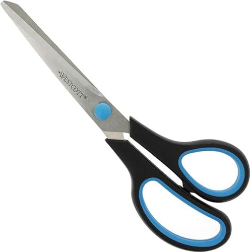 westcott schere mit rostfreien klingen, softgrip blau-schwarzer griff, 20,1 cm