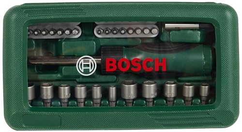 bosch schrauberbit und steckschlüssel-set 46tlg, ph, pz, hex, t, s-bit, zubehör