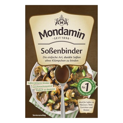 mondamin soßenbinder dunkel 250 g, ideal für dunkle soße ohne klümpchen, fettarm