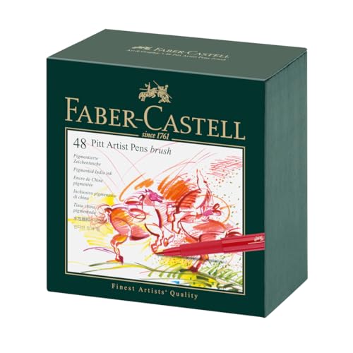 Faber-Castell 167148 - Tuschestift Pitt Artist Pen -Brush-, 48er Atelierbox