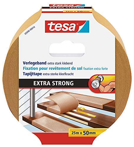 Produktbild: tesa carpet tape doppelseitiges klebeband, extra starke haftung, 25 m x 50 mm