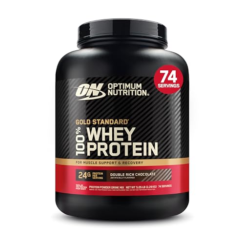optimum nutrition gold standard whey proteinpulver für muskelaufbau und recovery, 2,27kg