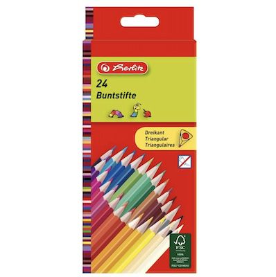 herlitz dreikantbuntstifte 24er pack lackiert für 2,92 euro statt 6 euro