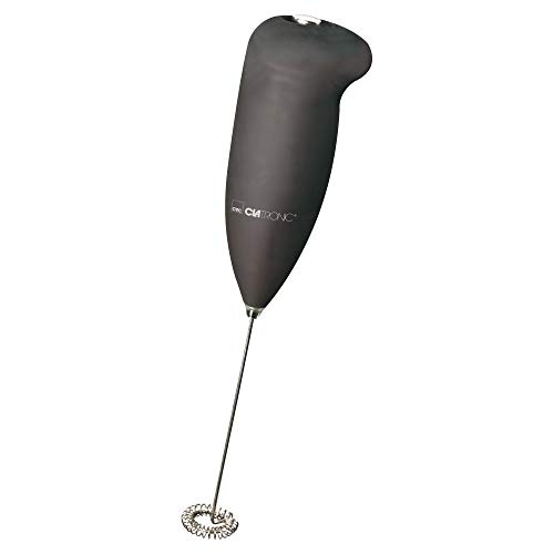 clatronic milchaufschäumer elektrisch mit stecker und edelstahl-schaumschläger schwarz