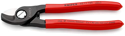 KNIPEX Kabelschere brüniert 165 mm mit Kunststoffüberzug, 95 11 165