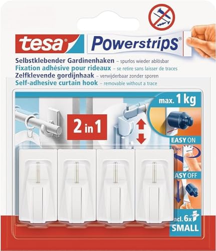 Produktbild: tesa PowerStrips vorhanghaken montagesysteme, weiß, 58034-00007-01