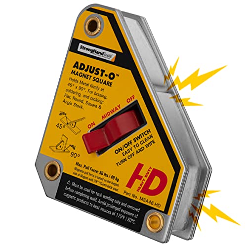 Schwerlast Vierkantmagnet 40 kg, einstellbar mit Ein/Aus-Schalter, 4.375"x3.75"