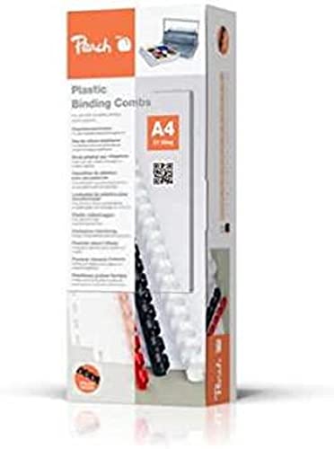 Peach Plastikbinderücken A4, 6mm, 25 Blatt, 100 Stück, weiß, PB406-01
