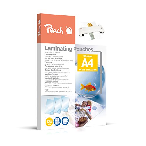Peach Laminierfolien A4 125 glänzend 100 Pouches für alle Laminiergeräte
