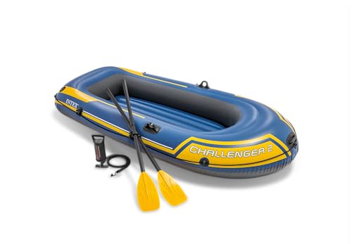 intex schlauchboot challenger 2 aufblasbar für 2 personen blau 236x114x41 cm