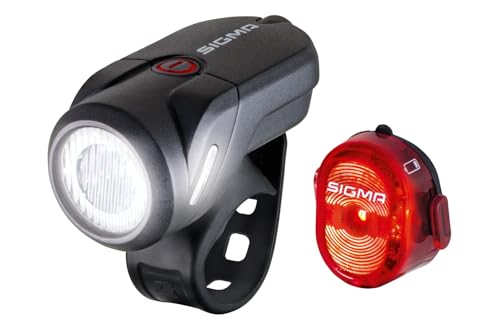 akku fahrradlicht set sigma aura 35 und nugget ii, led beleuchtung