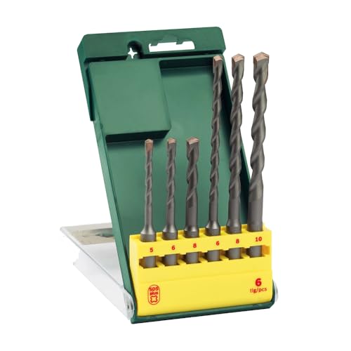 bosch 6 tlg bohrer set sds plus-1 für beton, naturstein, mauerwerk,  5-10 mm