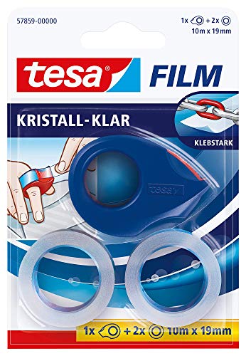 Tesafilm Mini Abroller mit 2 Rollen Kristall-klar