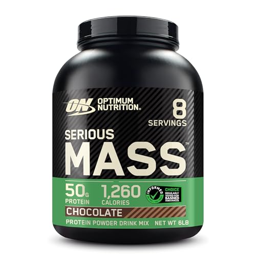 Produktbild: optimum nutrition serious mass proteinpulver hochkalorisch für masseaufbau, 2,73 kg