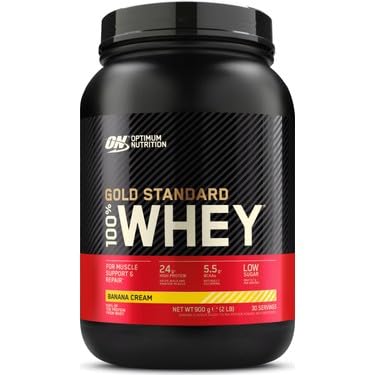 Produktbild: Optimum Nutrition Whey Proteinpulver Banana Cream, 900g, 30 Portionen