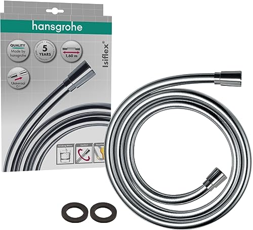 hansgrohe isiflex duschschlauch 1,60 m mit drehschutz und knickschutz, chrom