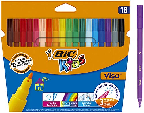 bIC kids fasermaler visa 18 Stück 18 Farben sortiert